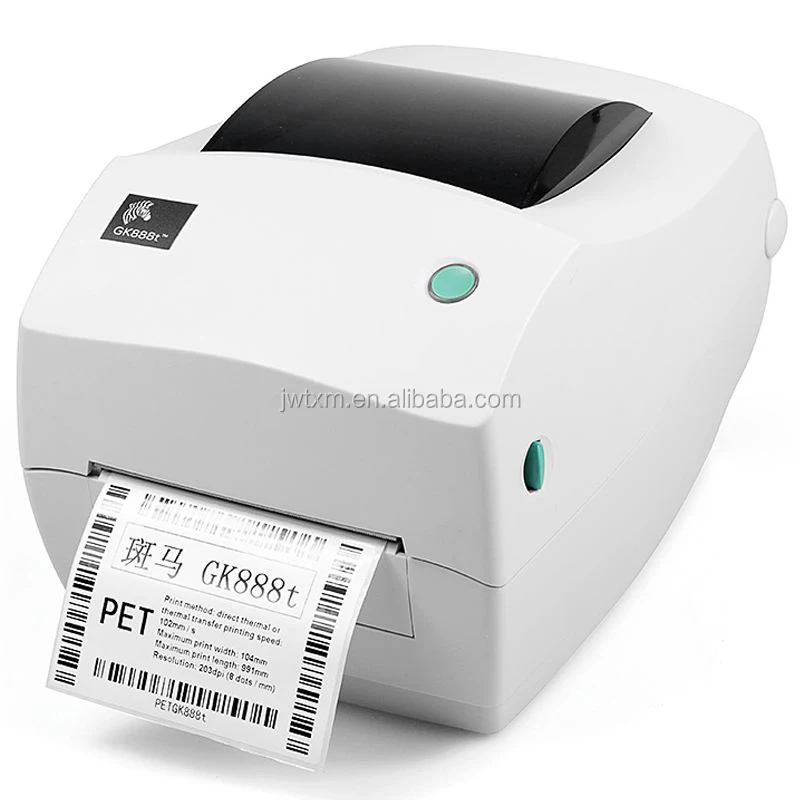 

4 Zebra GK888T Desktop Direct Thermal/Thermal Transfer Label Printer, White color