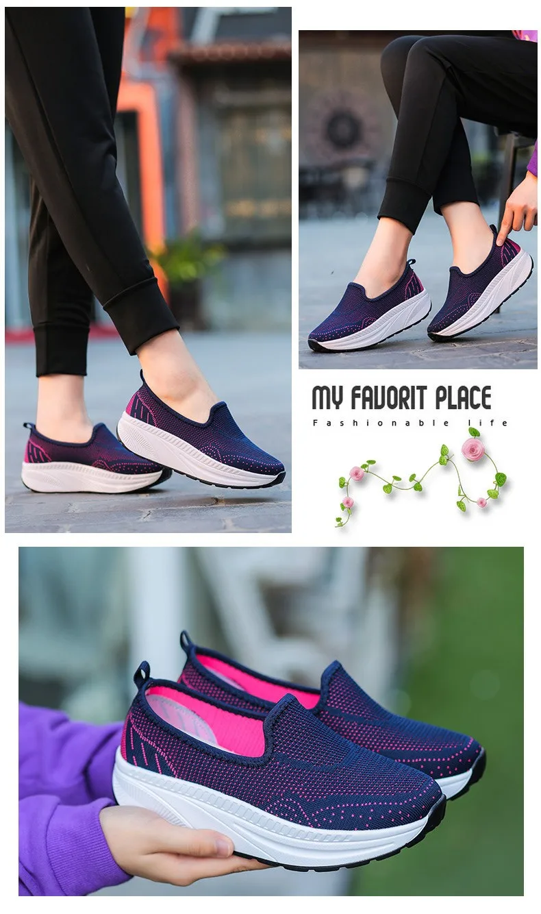 Pop Park Walk Shoes Wedge Fitness Step Shoes Women Casual - Buy Shoes ...