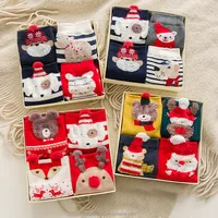 

2019 Women Christmas socks Winter Warm Christmas Gifts Stereo Socks Soft Cotton Cute Santa Claus Deer Sock