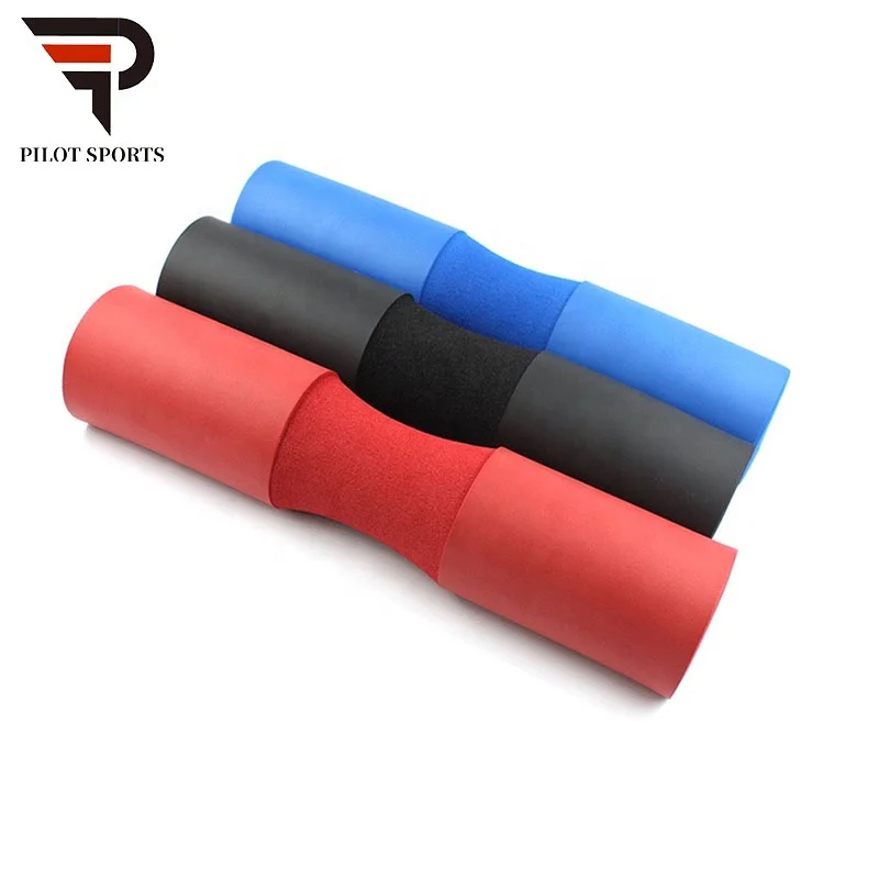 

Fitness weight lifting soft neck shoulder protective barbell pad squat, Black/red/blue