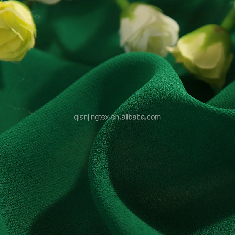 
Factory cheap price solid dyed high twisted polyester pearl chiffon fabric for long dress 