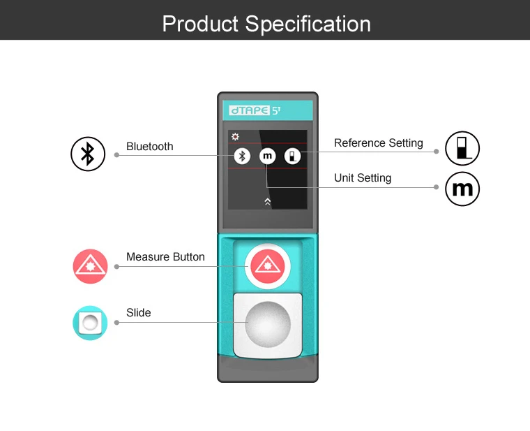 Mileseey D5t 40m Touch Screen Bluetooth Laser Meter Distance Measuring Devices Digital Meter