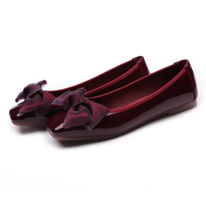 

LM7099Q summer shoe fashion woman bow pointed shoes big size woman flat shoe, Black/gray/red