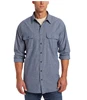 Men's Big And Tall Long Sleeve Button Down Pre-Washed Blue Chambray Shirts
