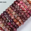 Natural rare mineral 9-9.5mm faceted round Ruby semi-precious gemstone stone loose beads for jewelry making design bracelet