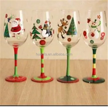 christmas painted wine glasses