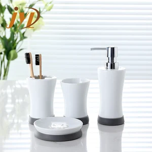 Image of Hot sale white accessories colorful ceramic bathroom set