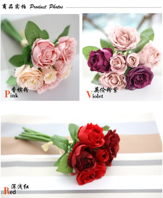 Mariage Décoratif Vente Chaude Artificielle Petite Rose Bouquet Fleurs Buy Product On Alibabacom
