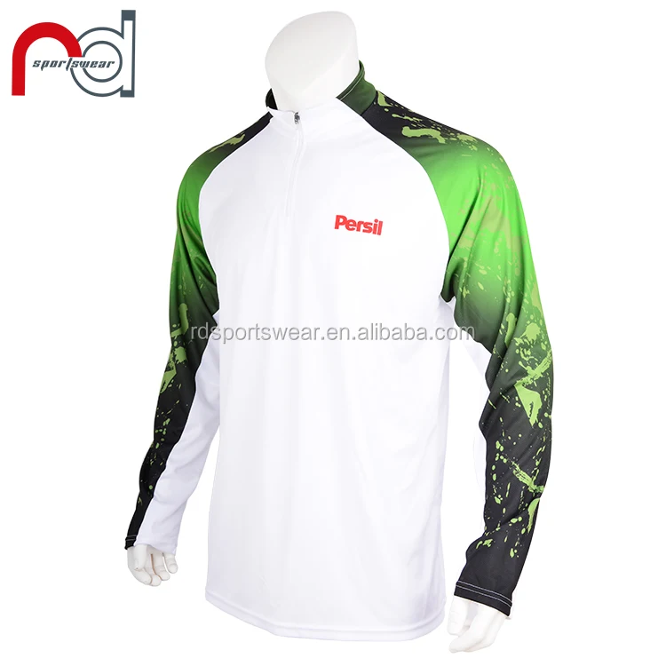 

Dye sublimation Stand neck Half zipper up sports shirt warmer long sleeve t shirt for men, Custom color