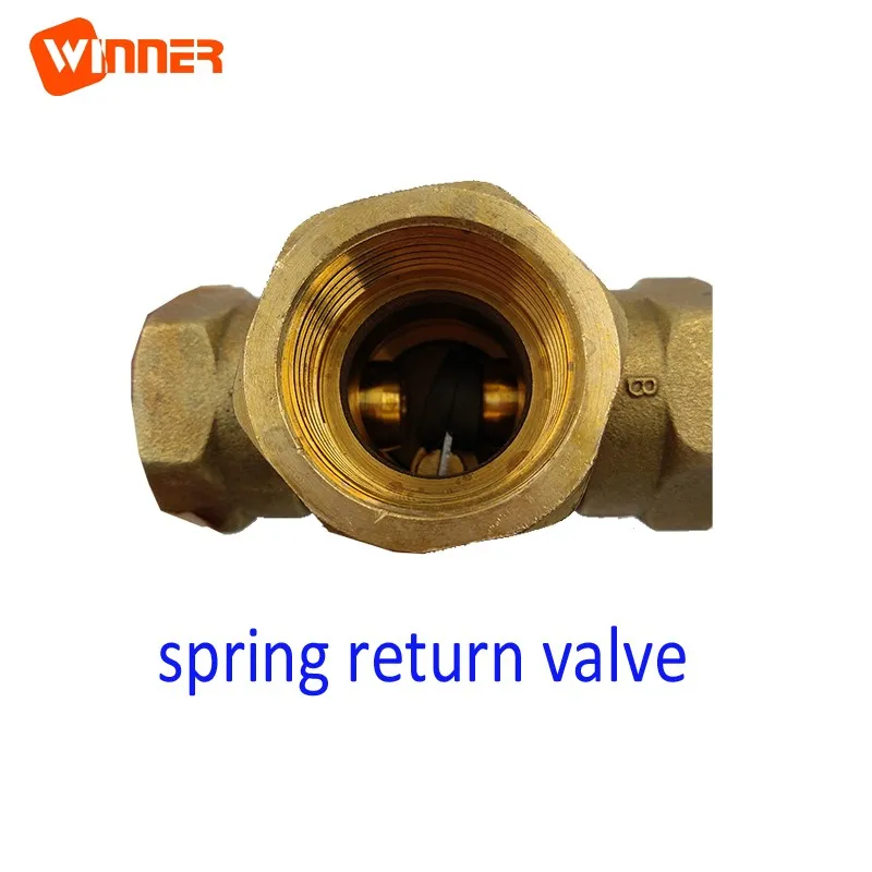 2 way DN20 spring return valves auto on off with spring for HVAC systems heating water pipes
