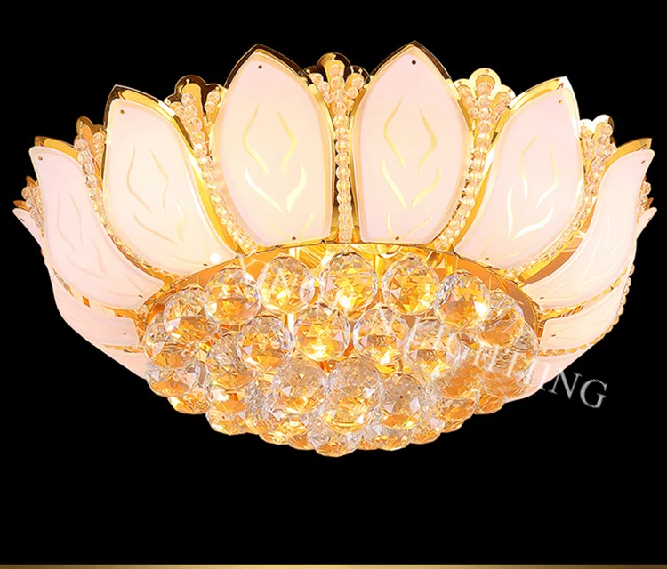 XingJun Crystal LED Chips dubai large night club invisible blade ceiling fan light