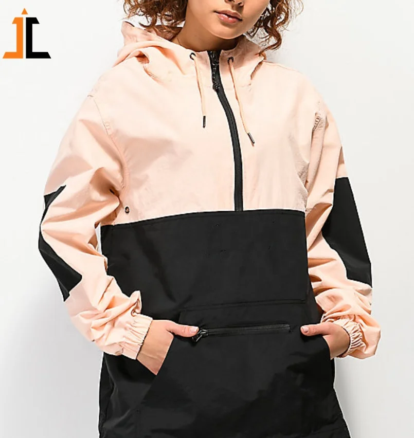 color block pullover windbreaker