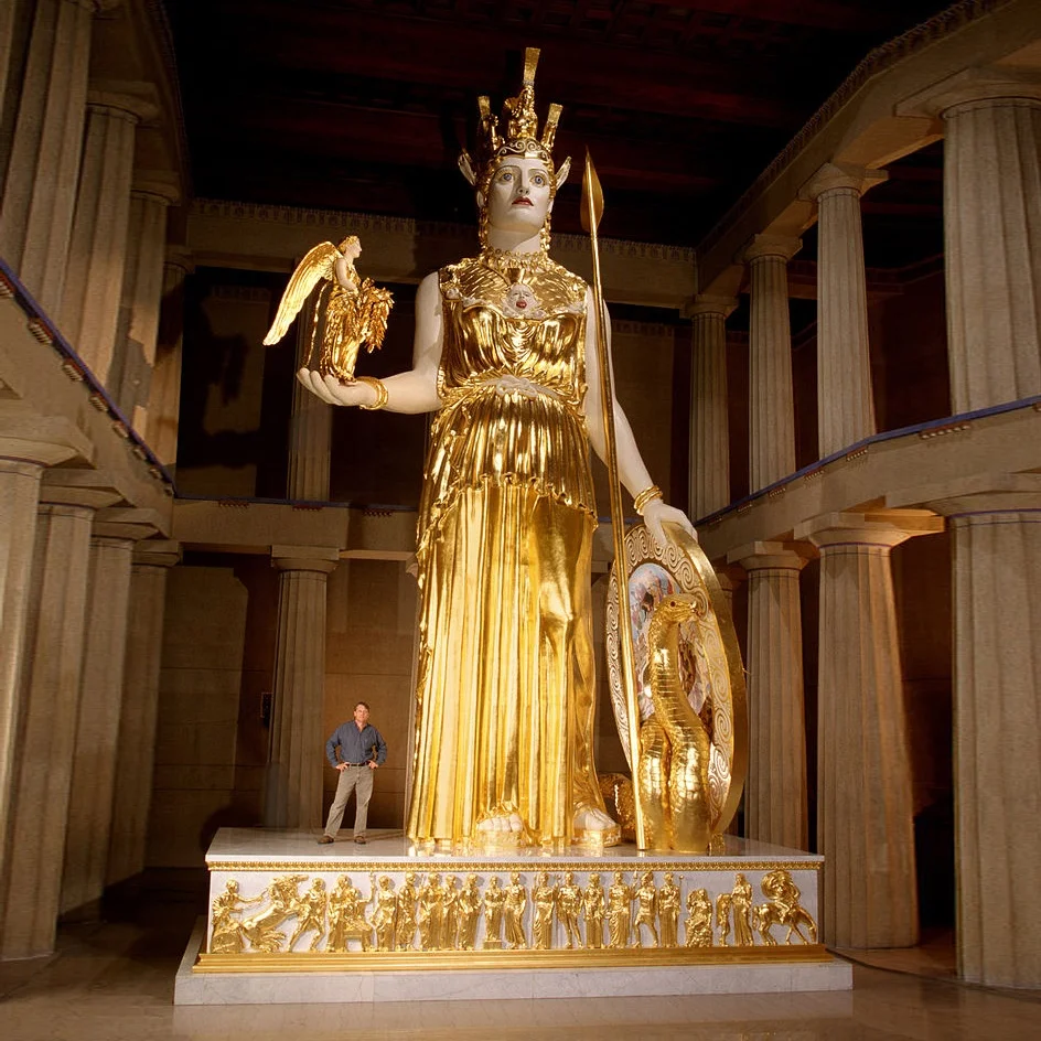 Meilleure qualité bronze statue de la déesse grecque d'athéna avec eff...