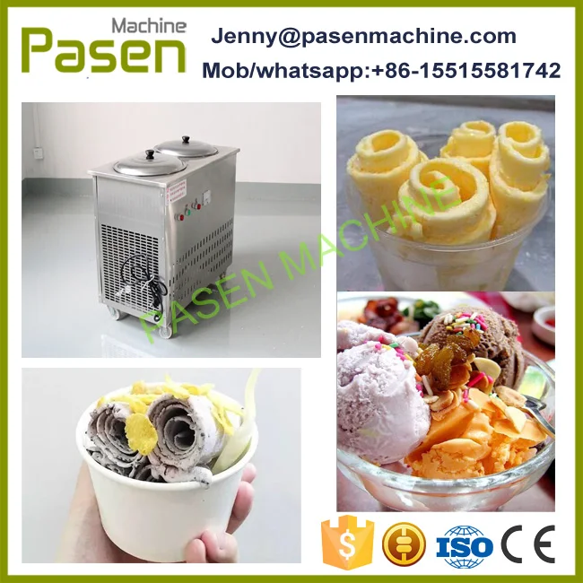 Instant Thailand Freezing Fried Roll Ice Cream Machine / Ice Cream