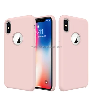 mobile phone accessories, high quality liquid silicon case for iphone X 8 8Plus with logo hole