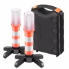 2PCS LED Portable Lamp Road Security Flashing Flash Flare Strobe Lights 2 stand For Traffic Warning Roadblock Camping