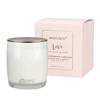 Mescente private label Love Neroli Blossom & Cardamom scented pillar palm wax candles glass jar with lid
