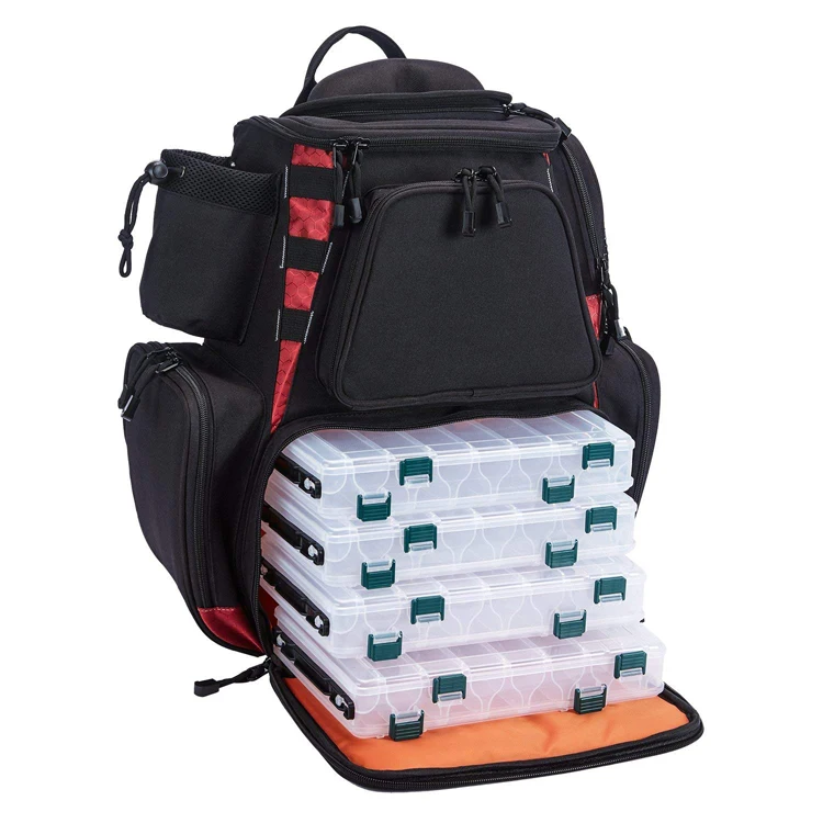 Outdoor Fishing Tackle Backpack Waterproof Tackle Bag Storage