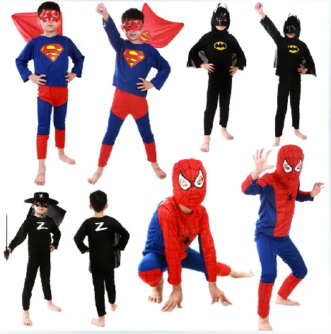 50sets lot Free Shipping font b Children b font Boys Spiderman Superman Zorror Batman Superhero font