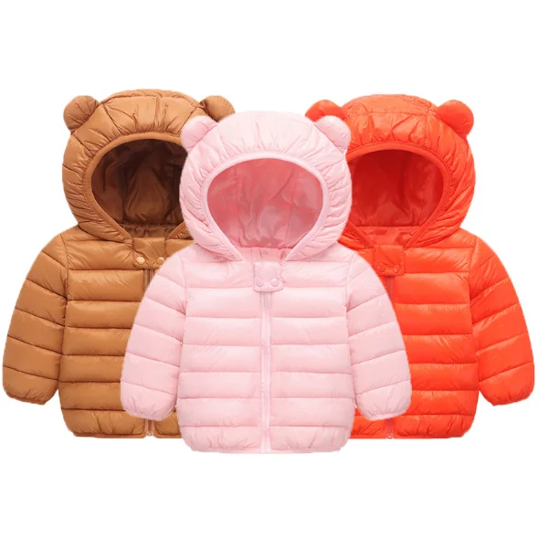

Factory good price high quality down jacket Lightweight down coat baby ear cute jacket, As picture