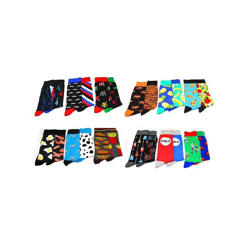 

Cotton personality socks left right feet different fashion men's socks skateboard trend foreign trade socks, Custom color