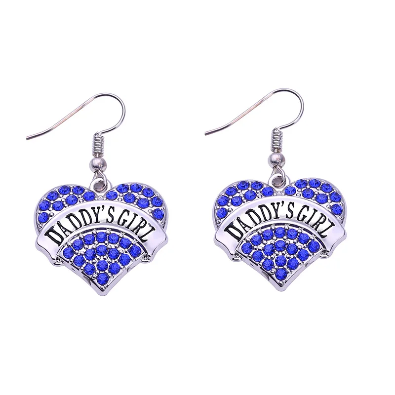 

NK2207 Fashion Vintage Jewelry Wholesale product diamond heart-shaped daddy's girl fashionable heart earrings design, Design earrings of heart