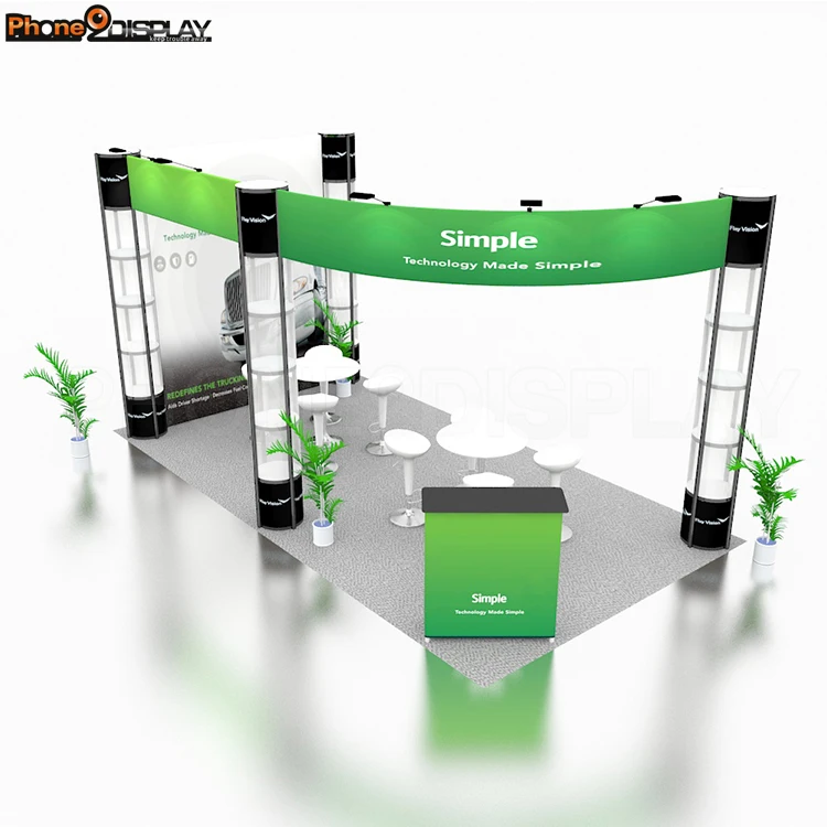 Quick Setup Aluminum Alloy Portable Trade Show Exhibit Spiral Tower