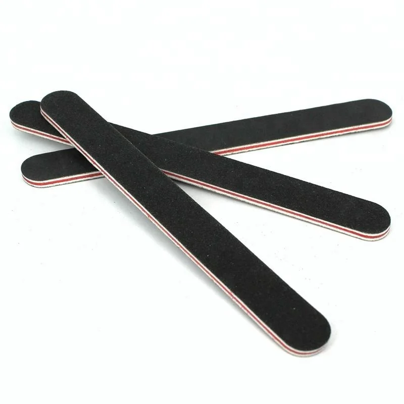 

100/180 grit Sanding nail file Black Double Sided Straight Edge Stick File