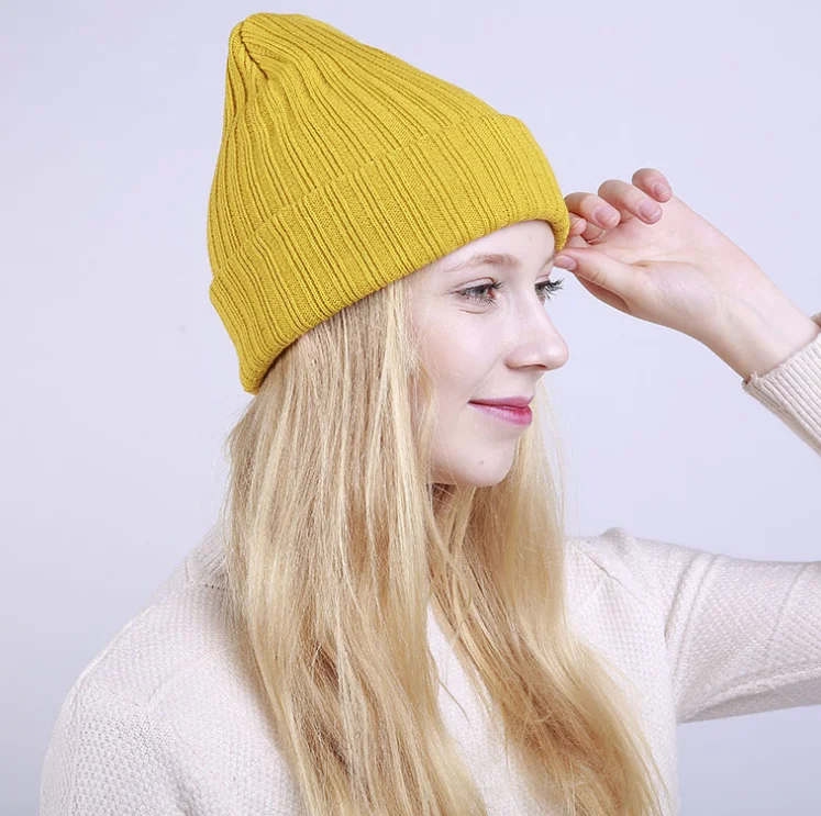 新款纯色天鹅绒时尚保暖女士针织柔软兔子羊毛女士帽子
