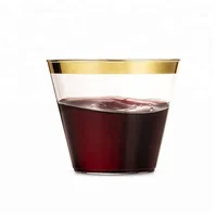 

9OZ Party disposable Gold Rim Plastic Cup