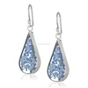 Women Accessories Silver Pressed Flower Teardrop Earrings