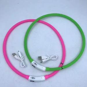 Image of Promotional Colorful USB Rechargeable Flashing Silicone LED Dog Collar