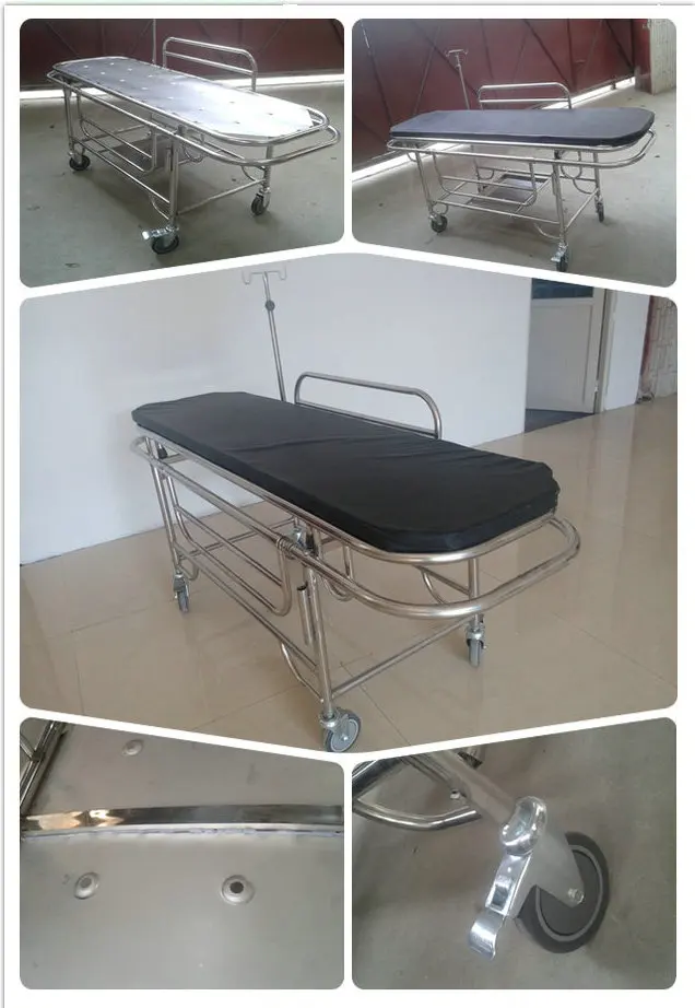 Effectively transfer patient Stainless steel  Flat  Patient  Strecher/nursing trolley