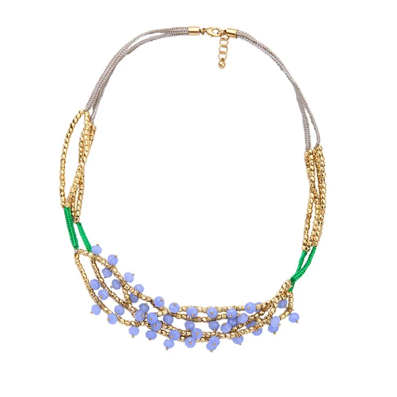 

xl00118a Stylish Versatile Vintage Crystal Indian Garden Style Purple Bead Jewelry Ladies Necklace 2020, As picture