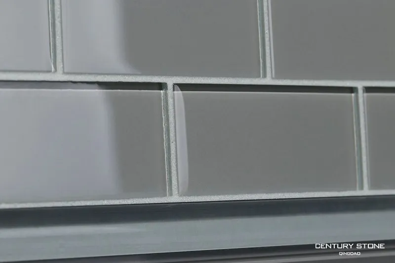 Gris verre chevrons de carreaux de mosaïque pour dosseret de ... Dosseret décor Gris