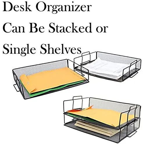 
Amazon Hot Sale Office desk organizer 4 tier mesh paper file document stackable letter tray for organizer holder 