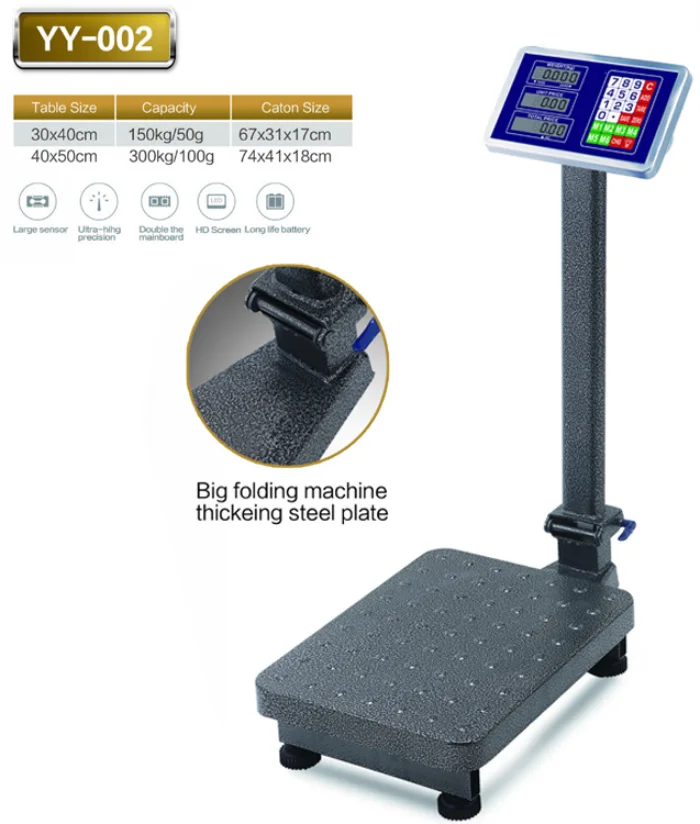 Platform Scales Industrial Scales Weighing Floor Scales Folding LED 60-300 kg
