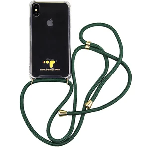 iPhone X Xs Clear Phone Case Logo Necklace Strap