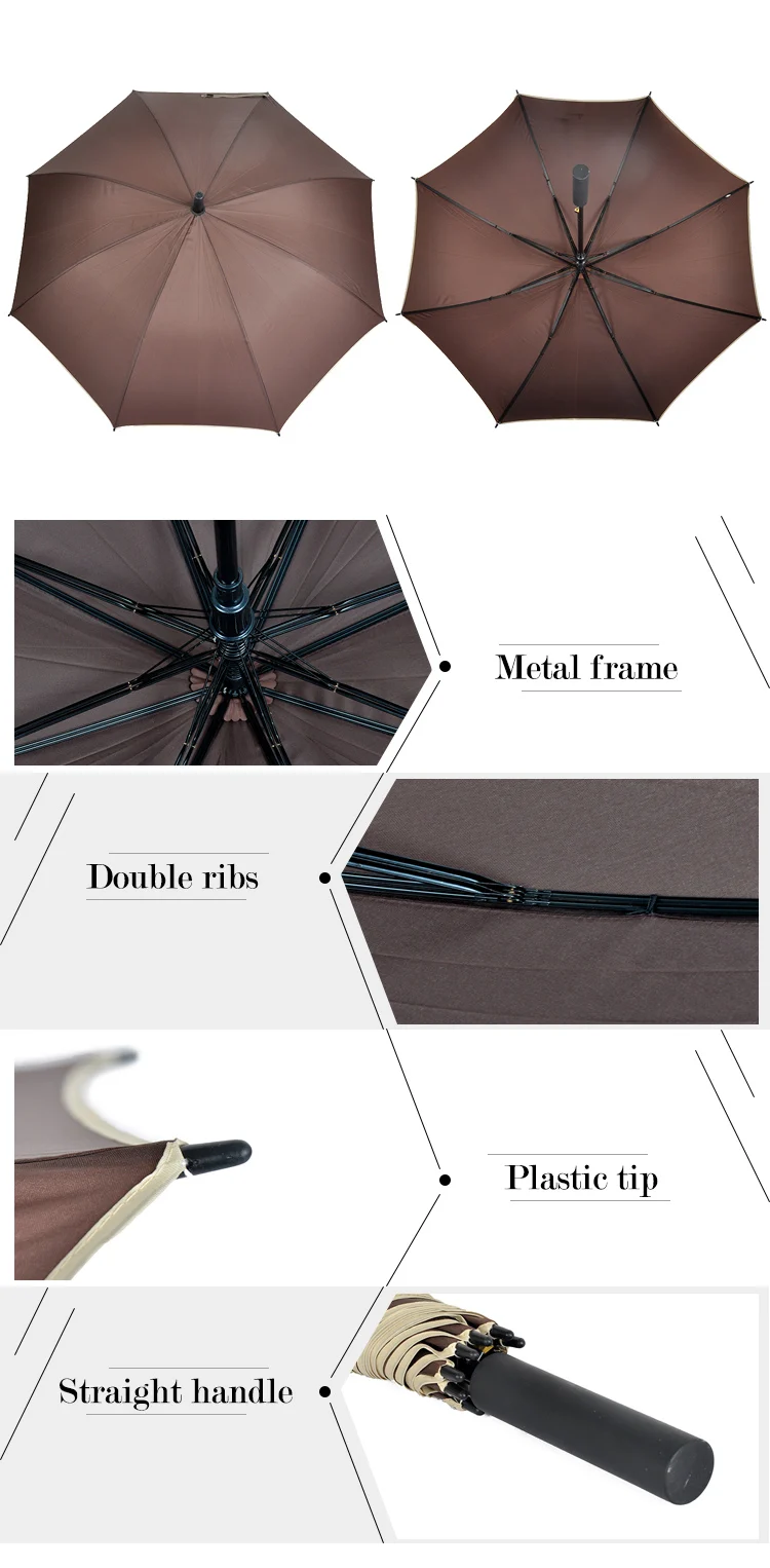 S23-05 chinese wholesale umbrella suppliers double ribs auto open straight umbrella