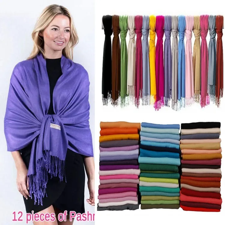 2018 Fashionable Hot Sell Women Multi Colours Dubai Hijab Muslim ...