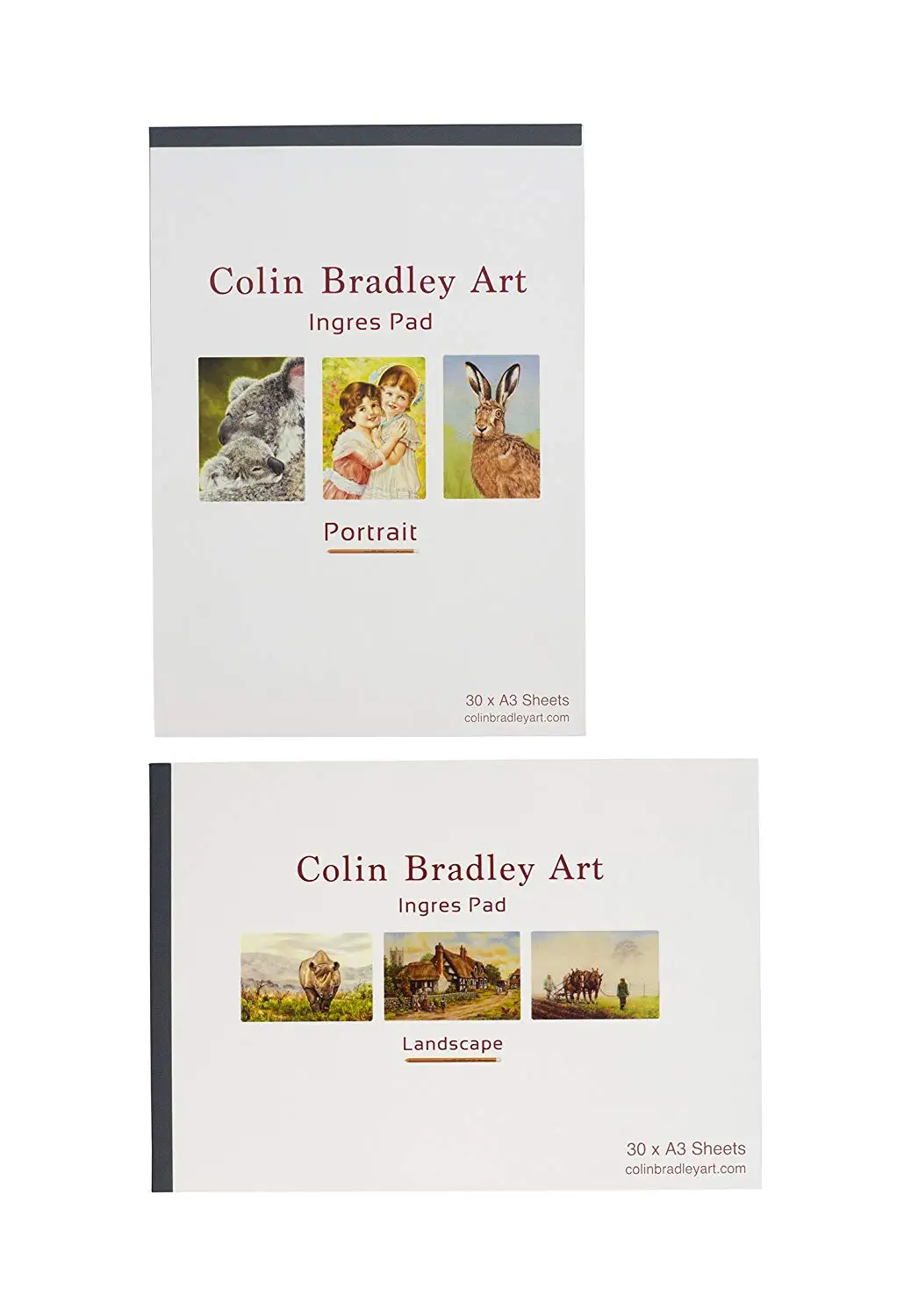 Twin Pack - 30 Sheets A3 Sand Coloured Fabriano Ingres Paper - Includes A3 Portr