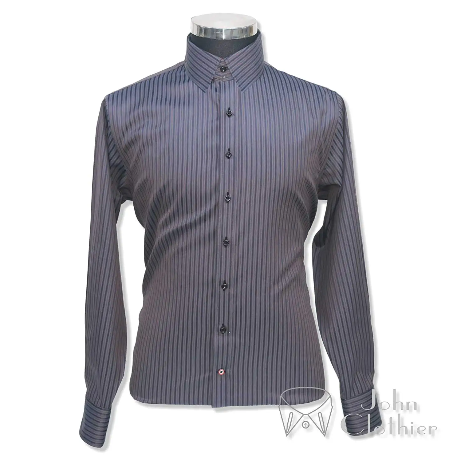 WhitePilotShirts Tab Collar Mens Bankers Shirt Navy Blue Gingham Checks 100/% Cotton Long Sleeves Single Cuff Gents 200-16