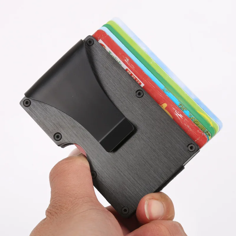 

RFID Credit Card Holder Blocking Carbon fiber Card Wallet Money Clip