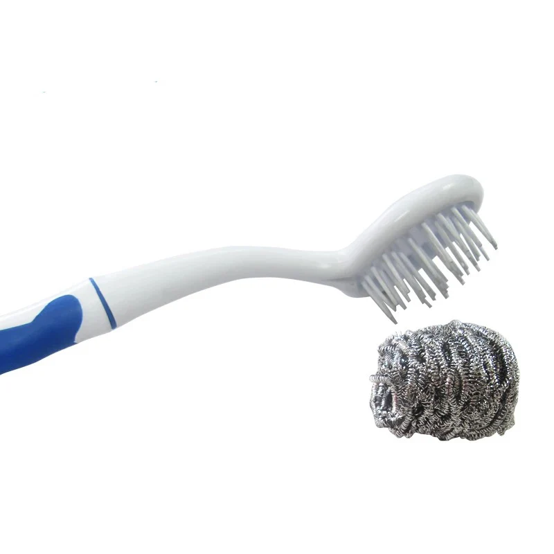 

good ss dish scrubber with handle, Silver