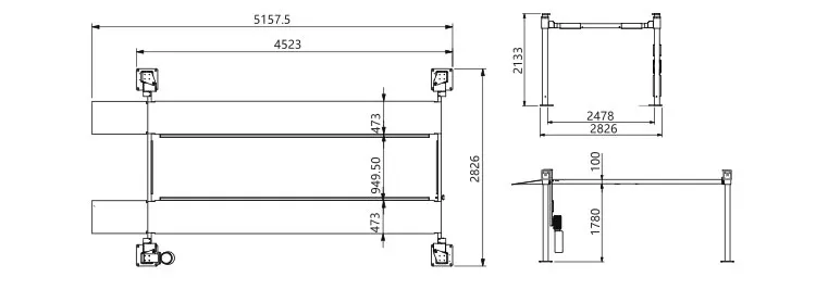 CE Certified Heavy-Duty 4-Post Garage Parking System Customizable Hydraulic Car Lift Vehicle Equipment for Garage Storage