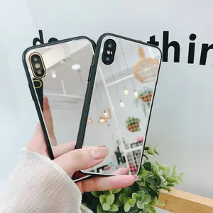 Free Shipping 2019 Newest Mirror Style for iPhone X Back Case, Glass Cell Phone Cover Case for iPhone X 6s 7 8