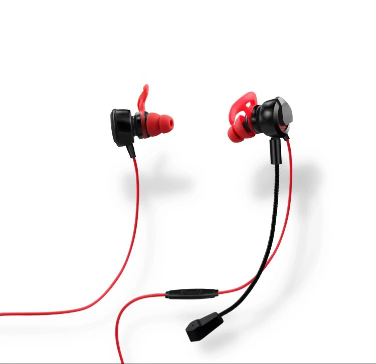 

high quality new product wired Earphone , In-Ear sport 3.5mm mobile games PUBG Wired earbuds earphone for smartphone, Black/red