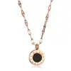 European and American fashion Roman digital double-sided black and white shell clavicle necklace