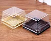Square Black Based Clear Plastic Lid Square Cake Containers Box