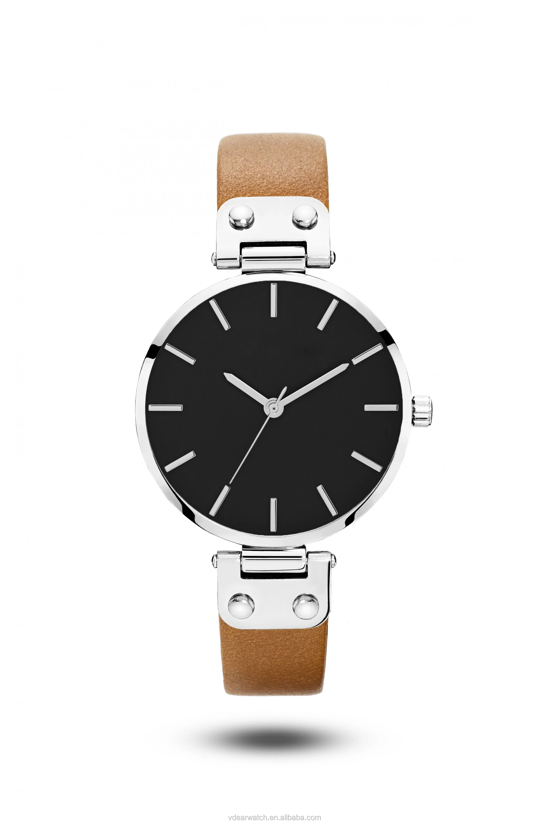 Customized low moq genuine leather watch ladies own brand watch from shenzhen